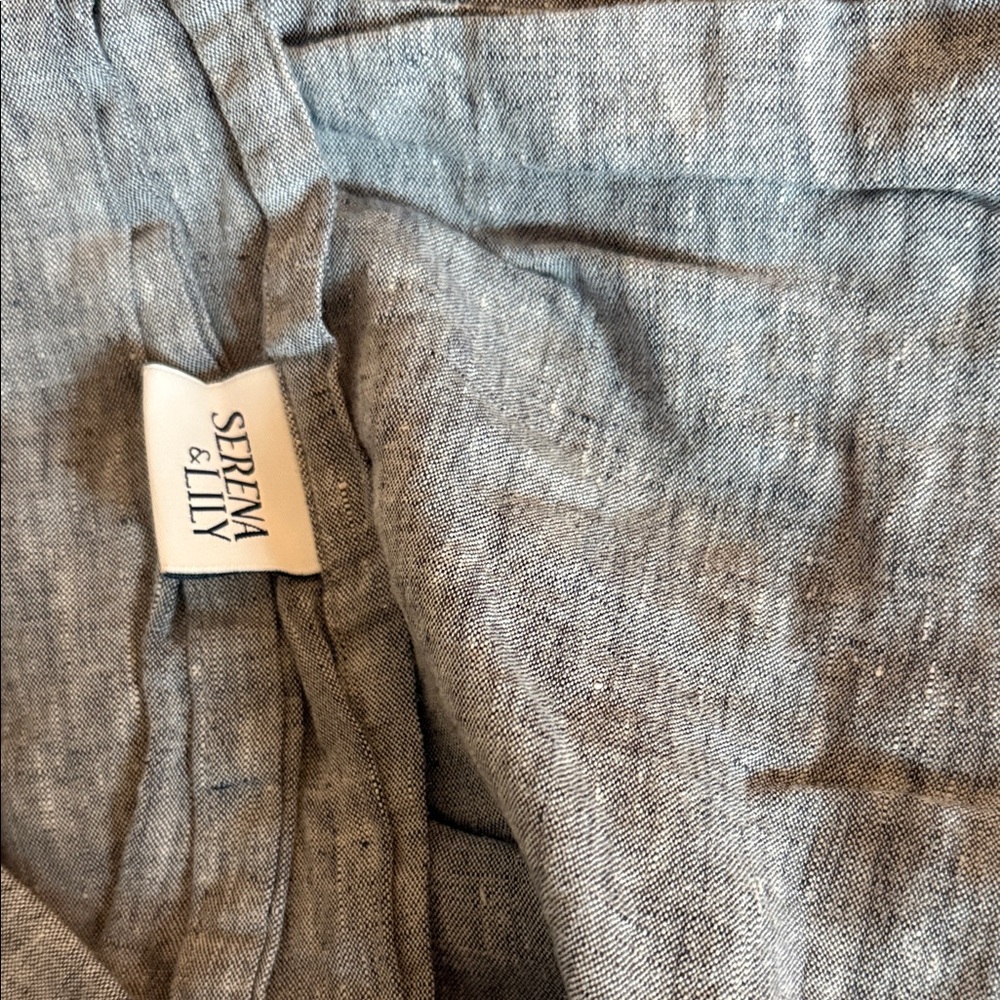 Serena & Lily Blue/Gray Linen Sheet set
